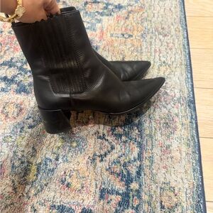 Elegant Black Leather Ankle Boots